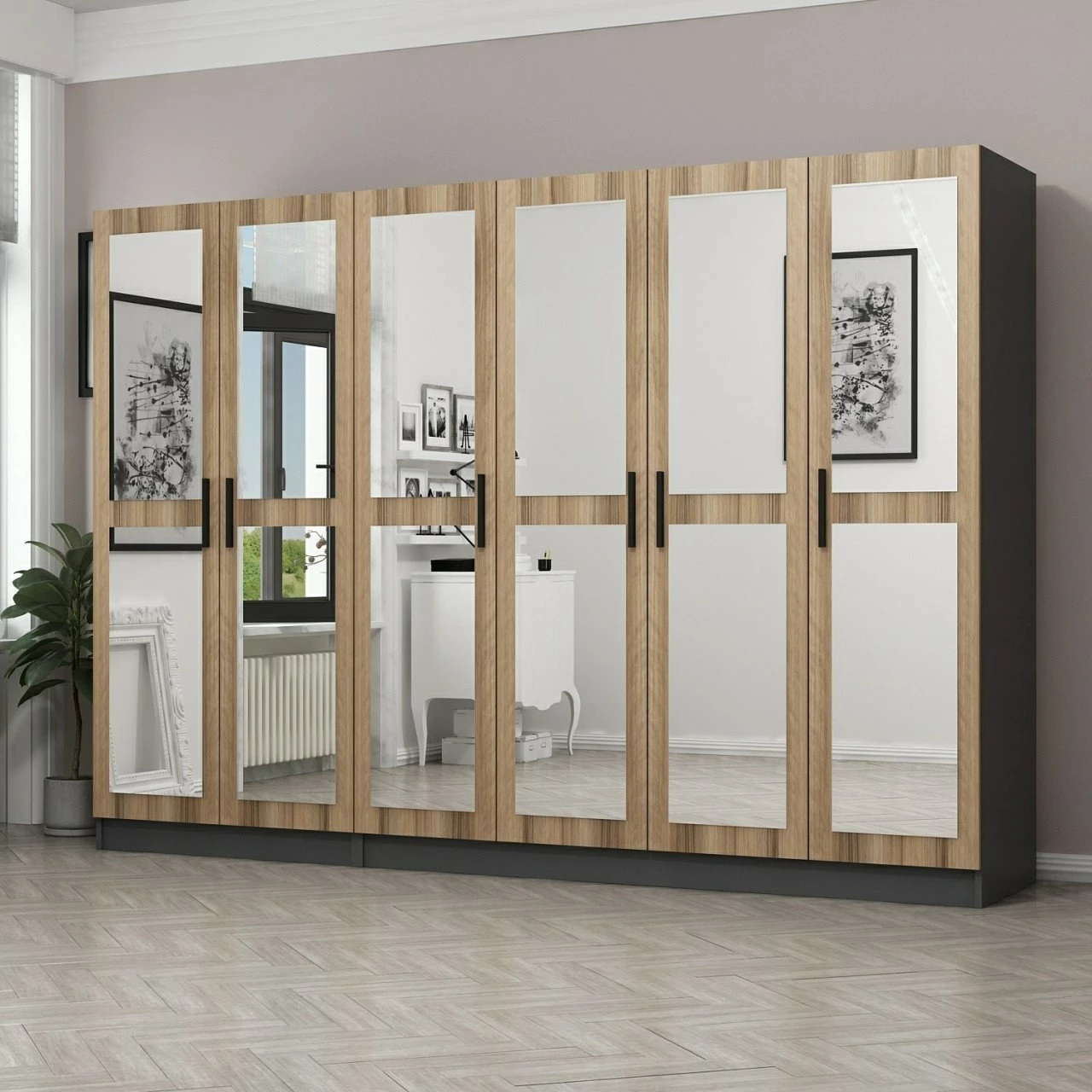 Dollap garderobe Skye Decor, ngjyrë dore, 5120