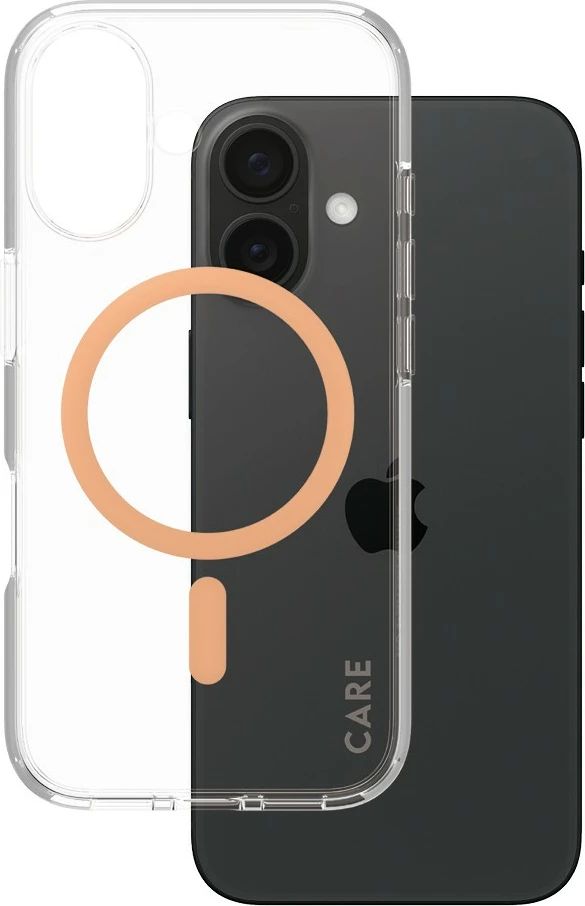 Mbështjellës PanzerGlass CARE Case Flagship Peachy MagSAFE për iPhone 16, transparent