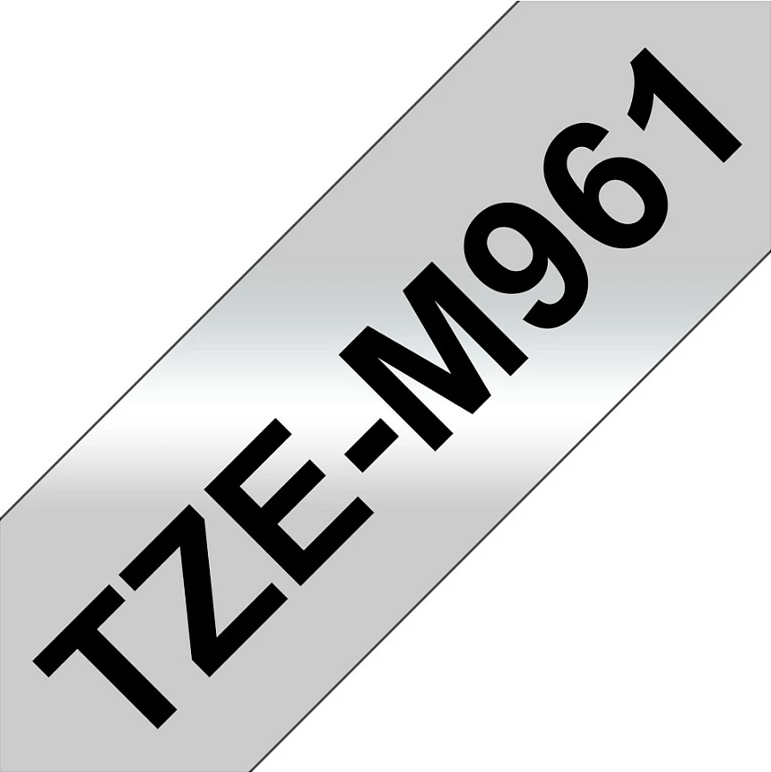 Shirit etikete Brother P-touch TZe-M961, 36 mm x 8 m, i zi në argjend mat