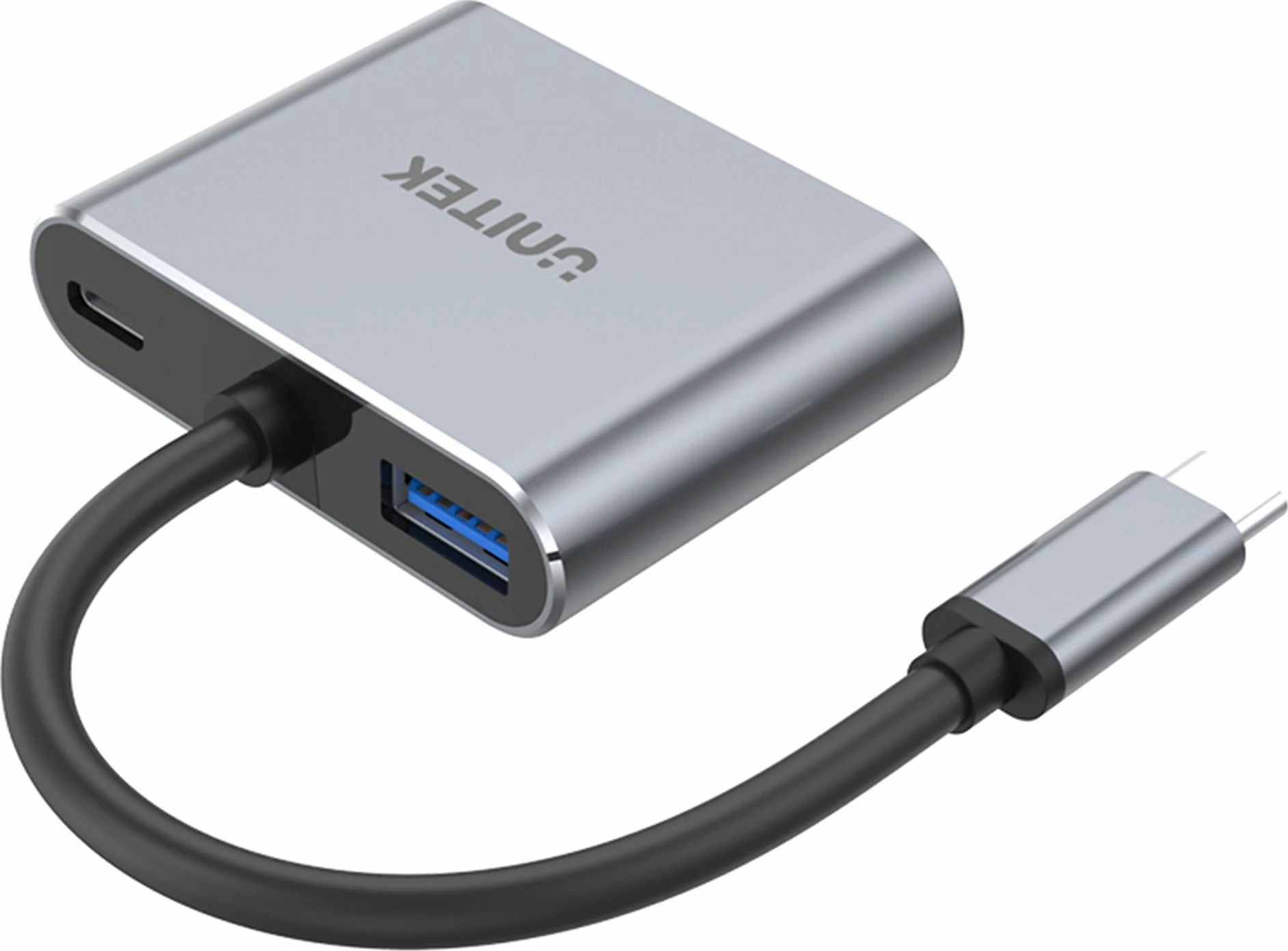 Hub USB-C Unitek Q4 Lite D1049A, HDMI 4K@60Hz, VGA, USB-A, USB-C PD 100W, argjend