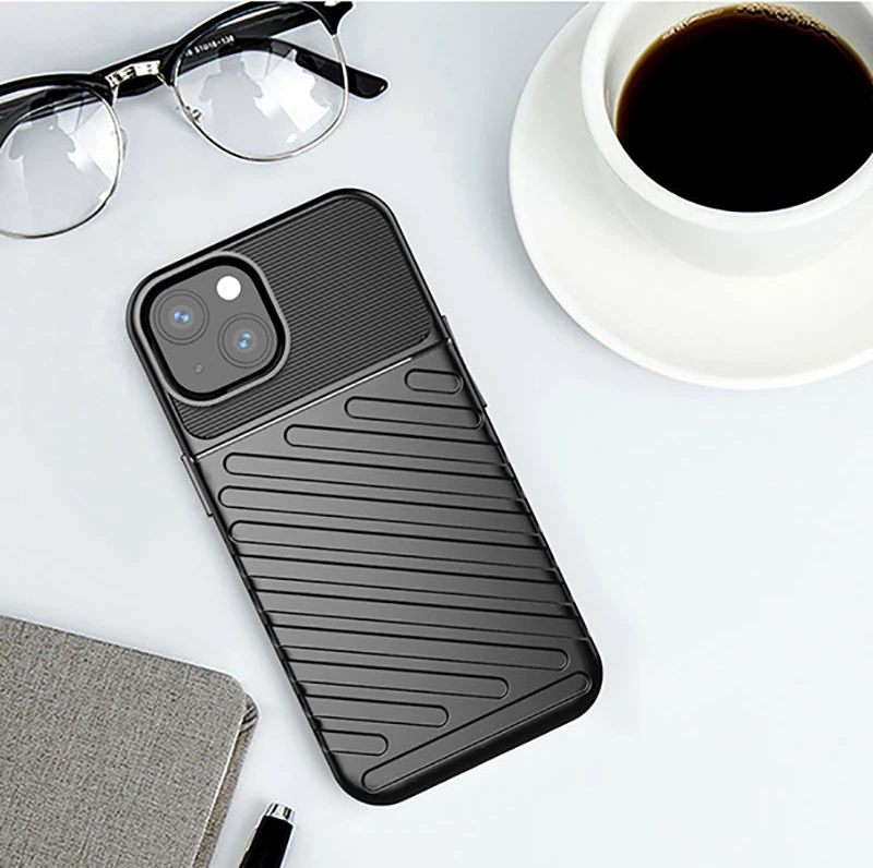 Mbështjellës Hurtel Thunder Case për iPhone 13 mini, TPU, i zi