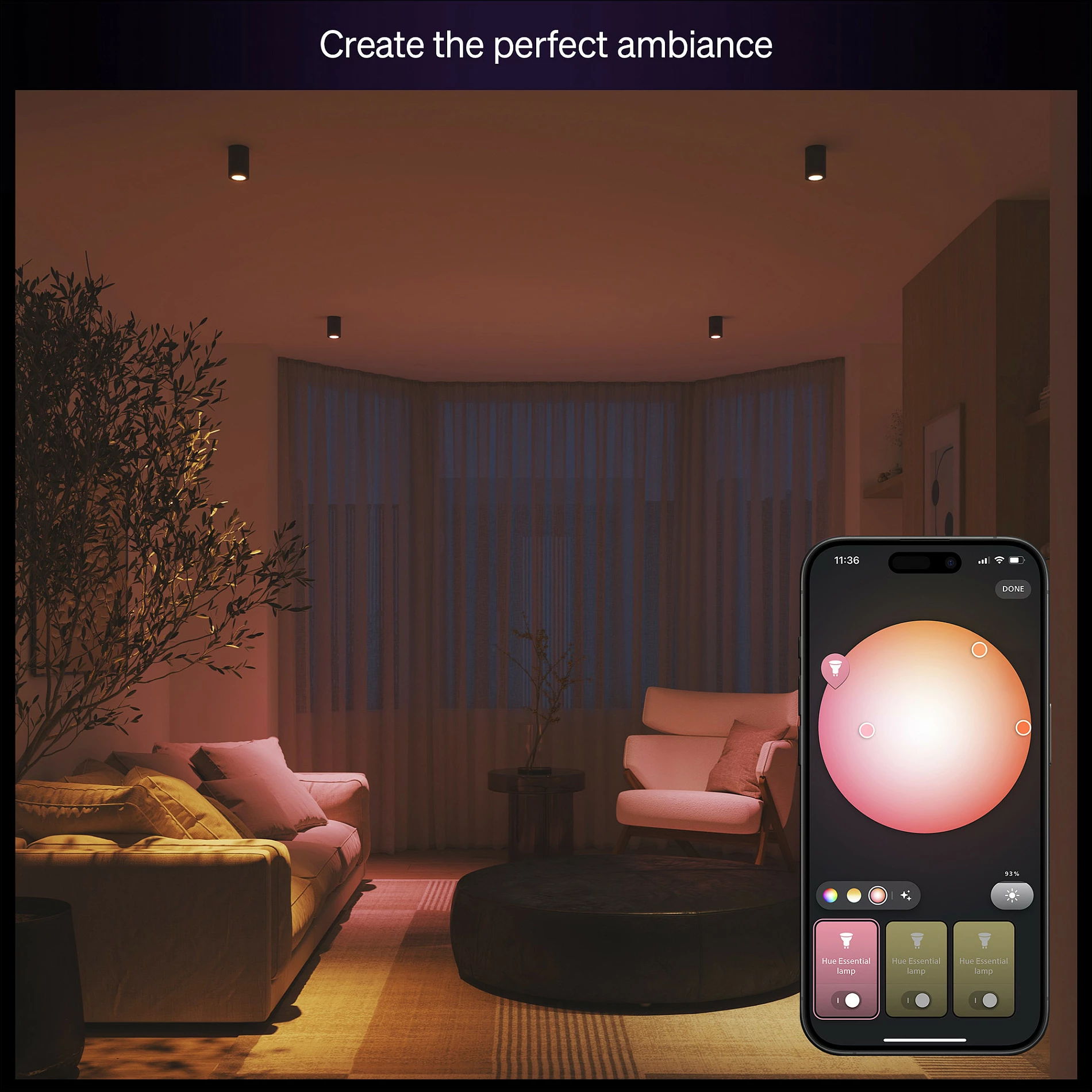 Llampa smart Philips Hue Essential WCA 345 GU10 3 copë