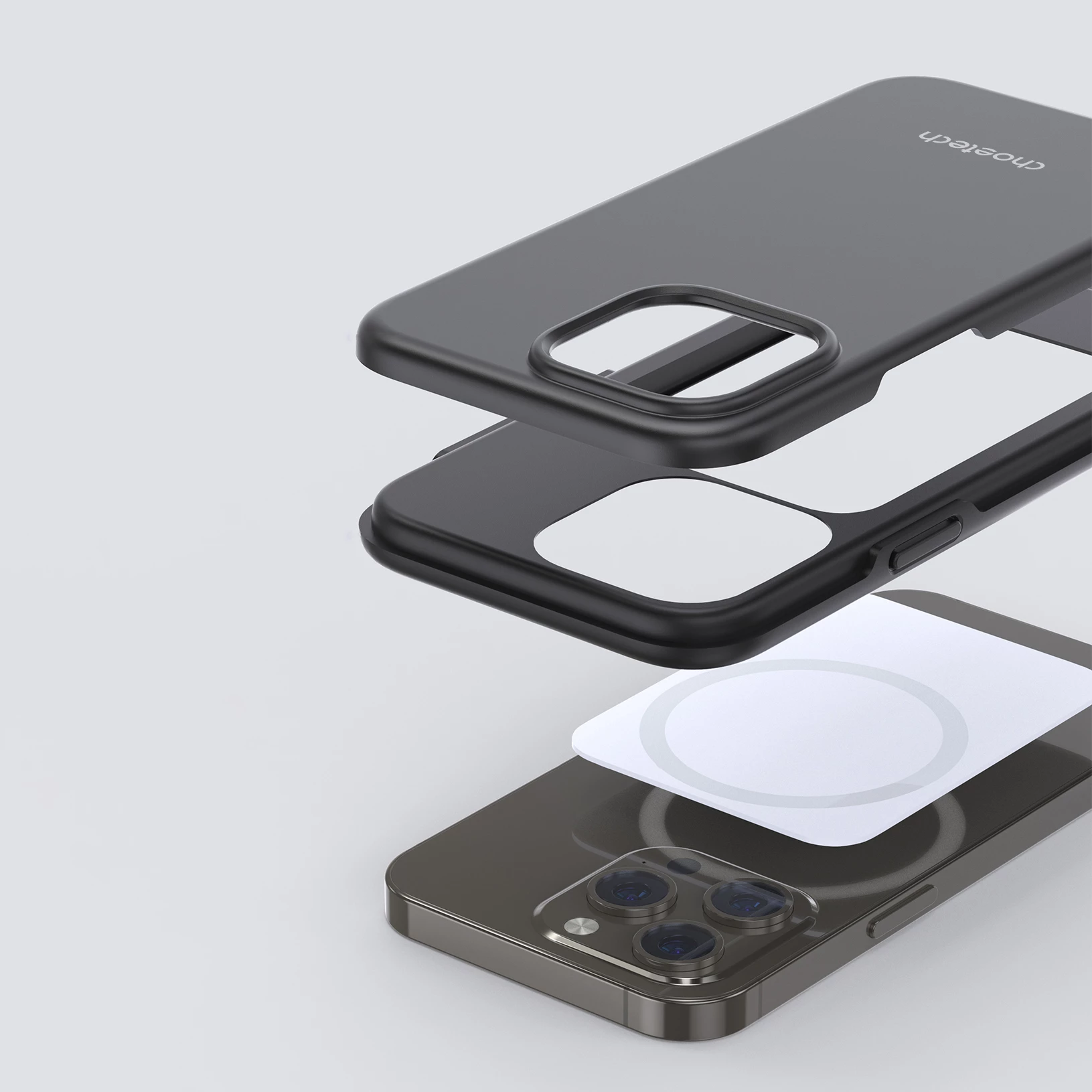 Mbështjellës Choetech PC0114-MFM-BK për iPhone 13 Pro Max, i zi, Made For MagSafe