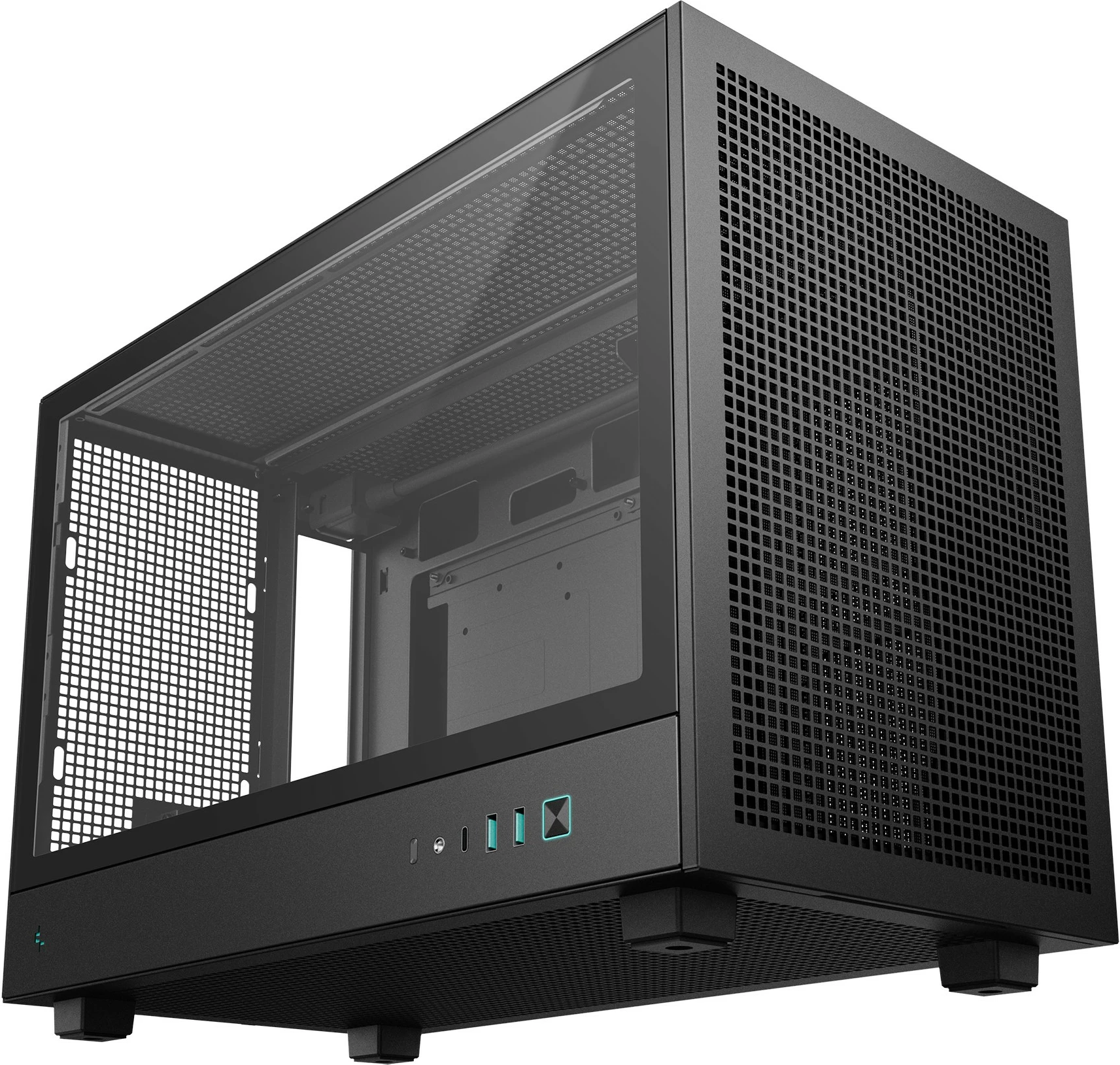 Kasë DeepCool CH260, Micro Tower, micro ATX/Mini-ITX, xham i temperuar, e zezë