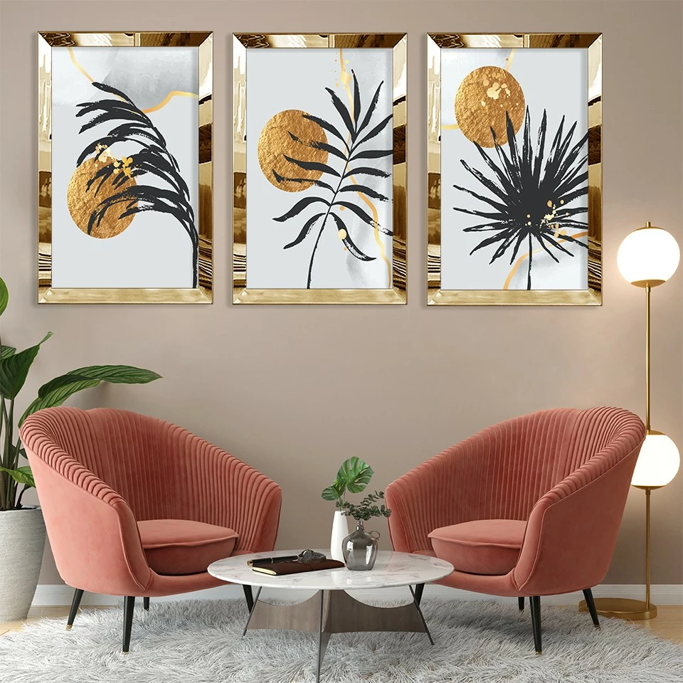 Pikturë dekorative MDF-Plexiglass (3 copë), Wallity, Huhu391, 30x40cm