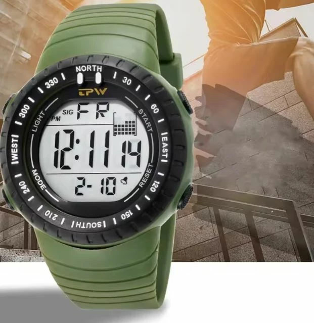 Ora digjitale sportive TPW me rrip të gjelbër dhe rezistencë ndaj ujit-ODGJ76