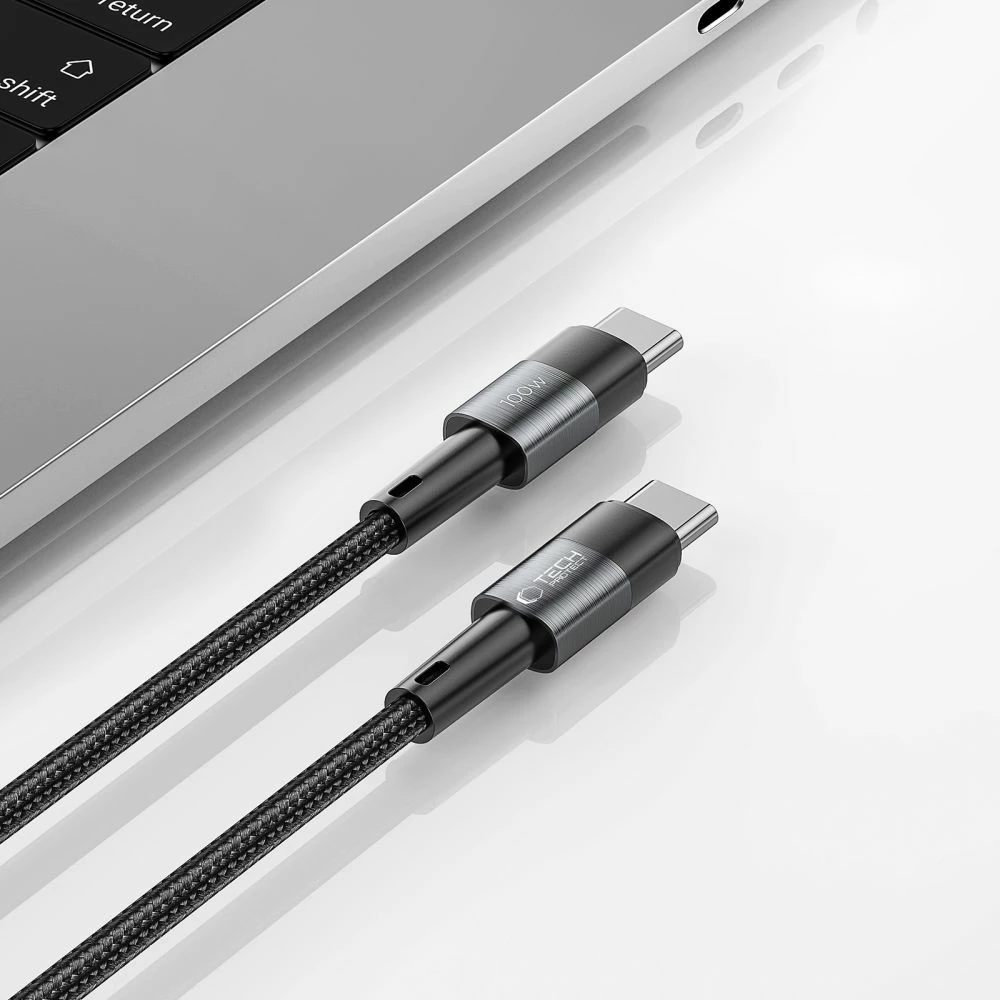 Kabllo USB-C/USB-C Tech-Protect UltraBoost 0.25m, 100W, Gri