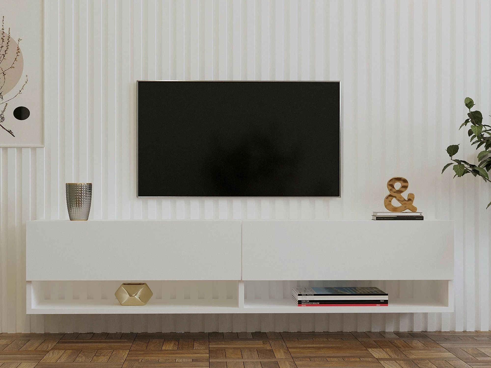 Komodë TV Hanah Home, Arges, e bardhë