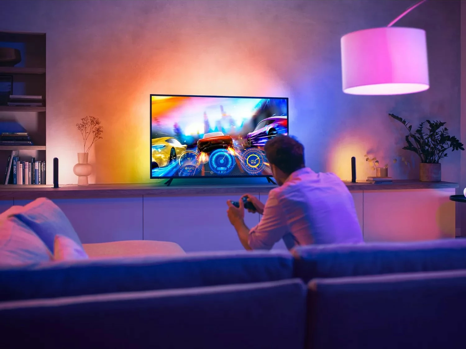Dritë LED Philips Hue Play gradient lightstrip 55 inch, Bluetooth/Zigbee, Ngjyrë e zezë