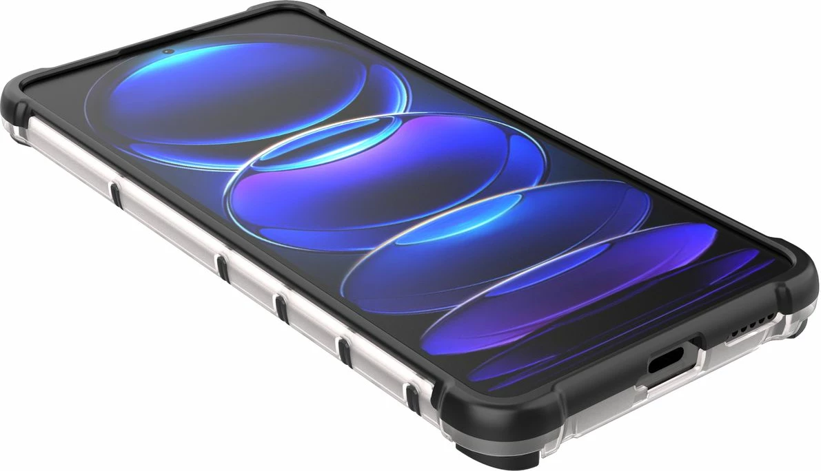 Mbështjellës Hurtel Honeycomb për Xiaomi Redmi Note 12 Pro+, i zi