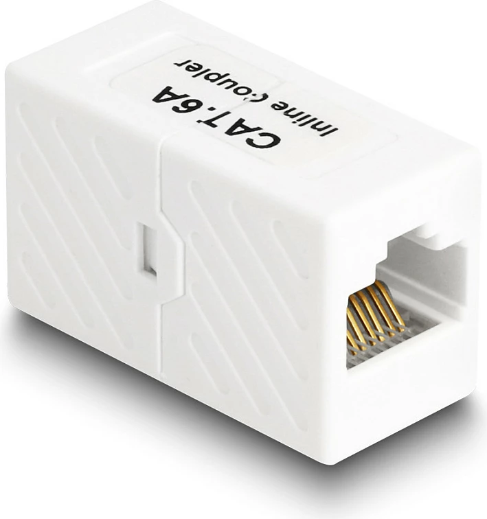 Adapter rrjeti DeLOCK Inline Coupler RJ45 Cat.6A UTP, femër-femër, i bardhë