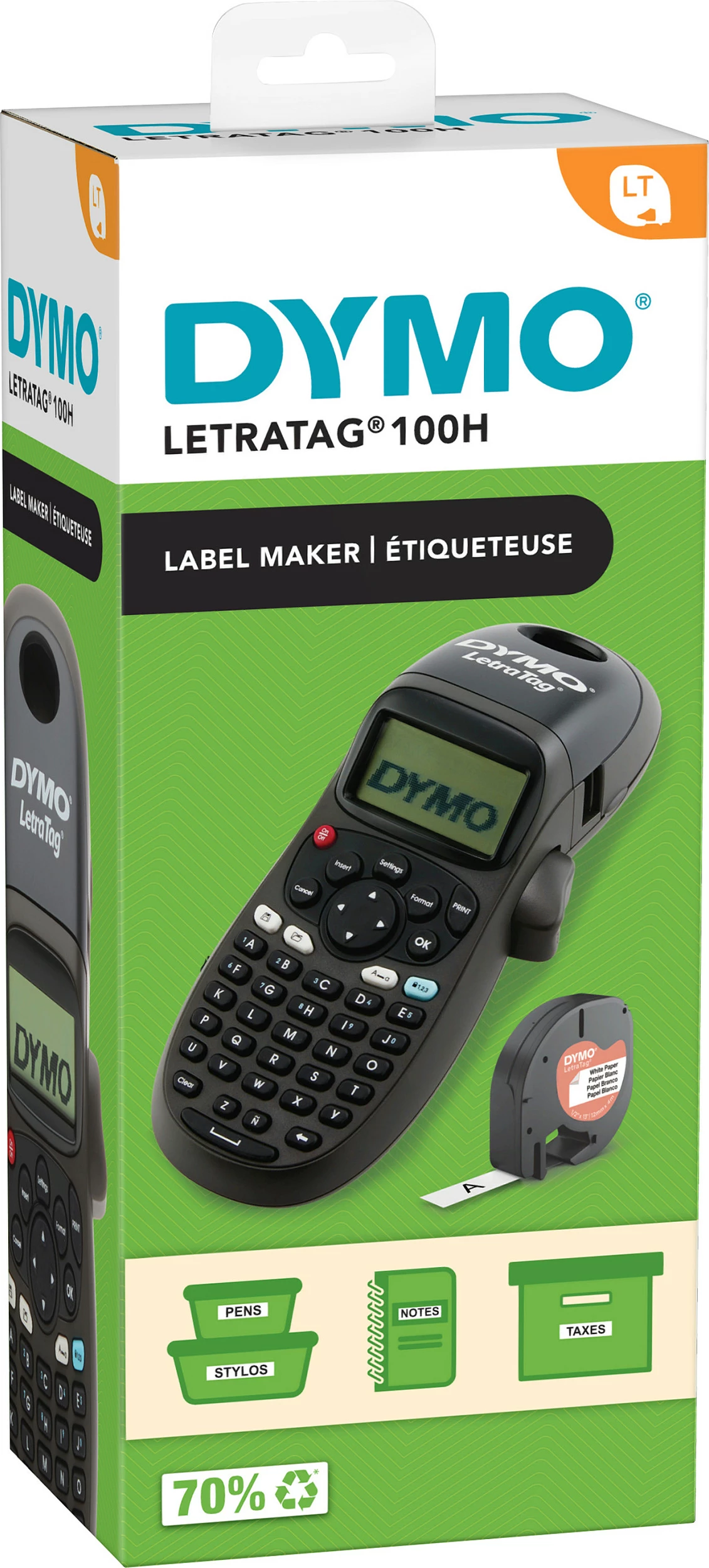 Aparat për etiketa Dymo LetraTag LT-100H, ekran LCD, tastierë ABC, i zi