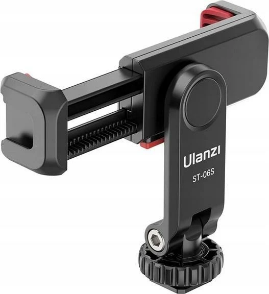 Mbajtës telefoni Ulanzi ST-06S, 1/4" dhe hot shoe ISO, 60-90 mm, rrotullim 360°, i zi
