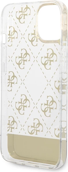 Mbështjellës Guess 4G Pattern Script për iPhone 14 Plus 6.7", i artë