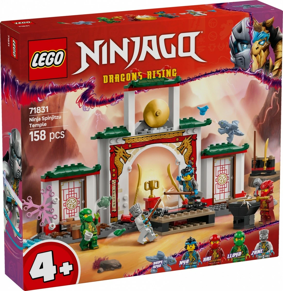 Set lodrash LEGO Ninjago Spinjitzu Ninja Temple 71831, 158 pjesë, për fëmijë 4+