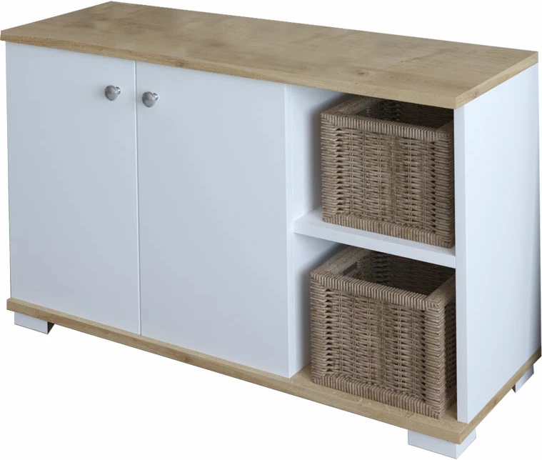 Mobilje hyrëse Deril, ngjyrë e bardhë-sonoma, 90x33x52.5 cm