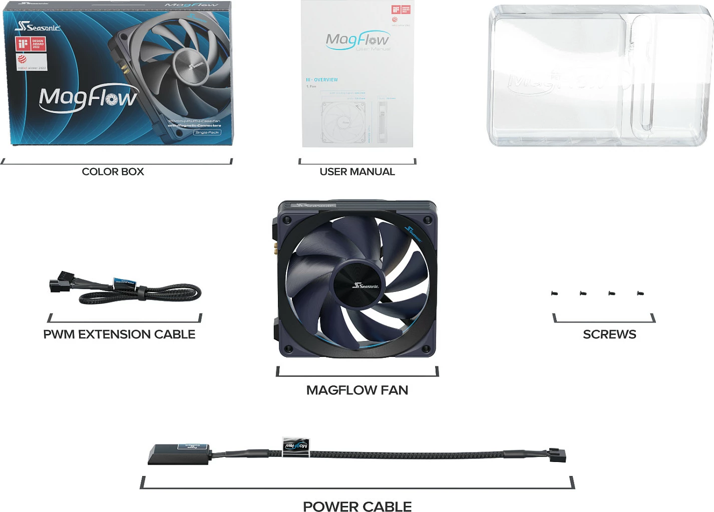 Ventilator kase Seasonic MagFlow 12cm, 2000 RPM, i zi