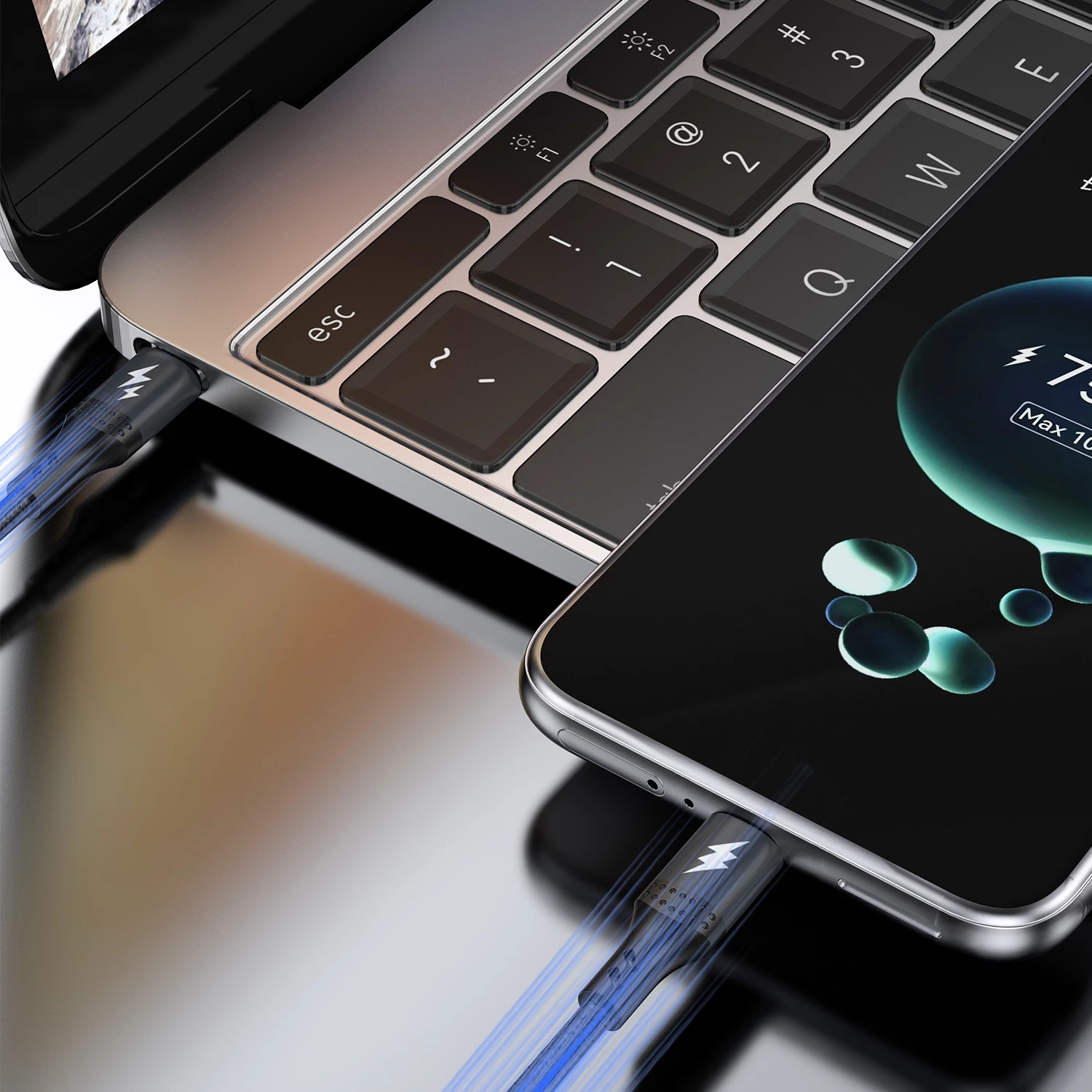 Kabllo USB-C në USB-C Dudao L3CC, 2m, 60W, najlon, e zezë