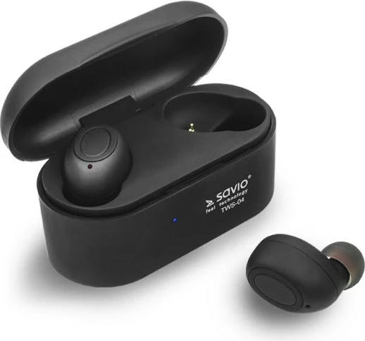 Kufje Savio TWS-04, wireless, të zeza