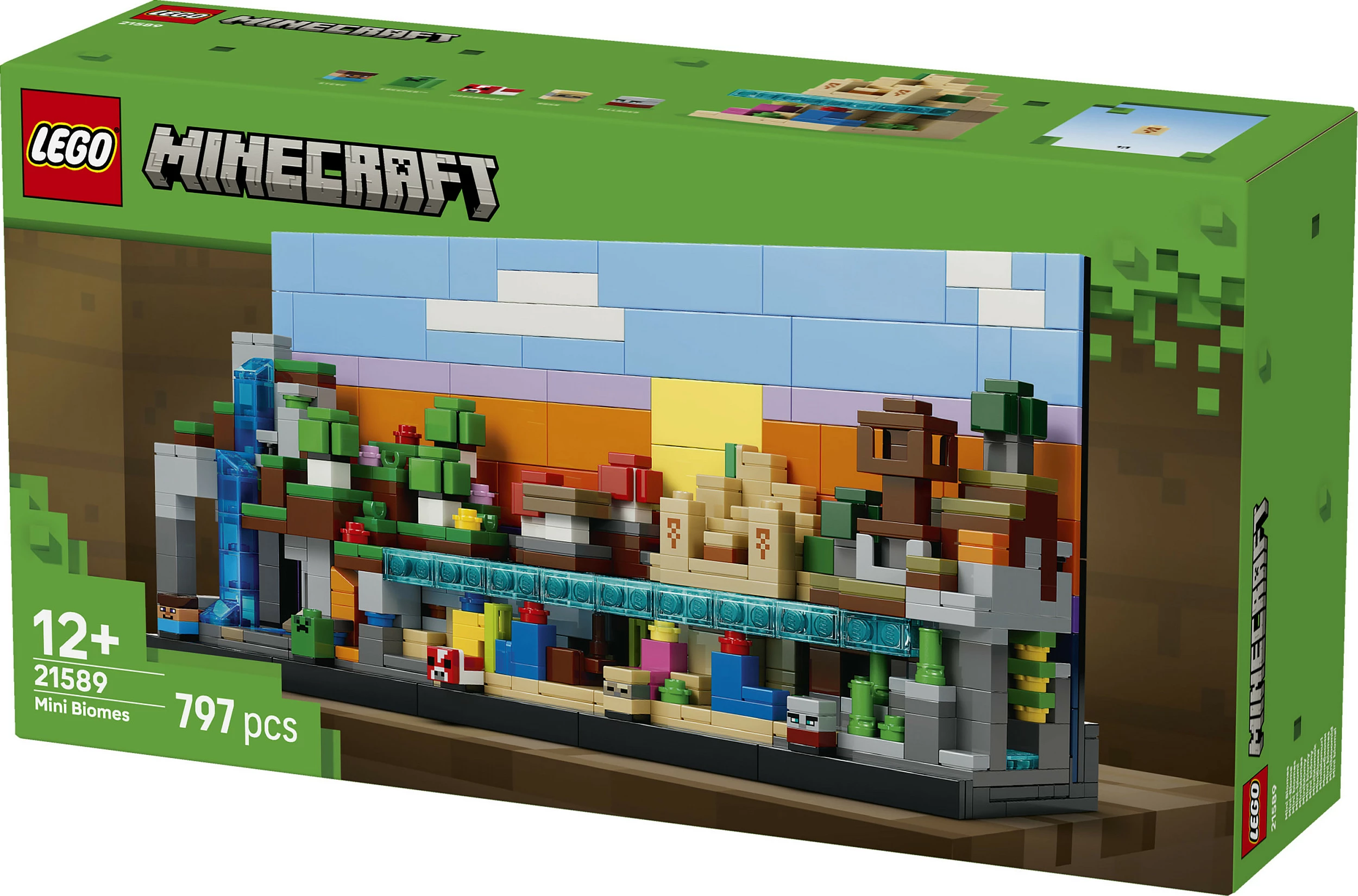 Set ndërtimi LEGO Minecraft Mini Biomes 21589, 797 copë, 12+, shumëngjyrësh