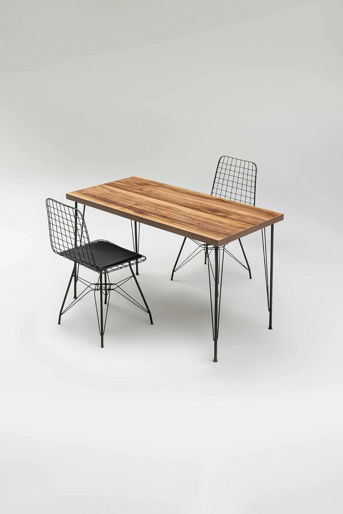 Tavolinë me karrige (5 copë), Skye Decor, Nmsymk001, ngjyrë lis dhe e zezë