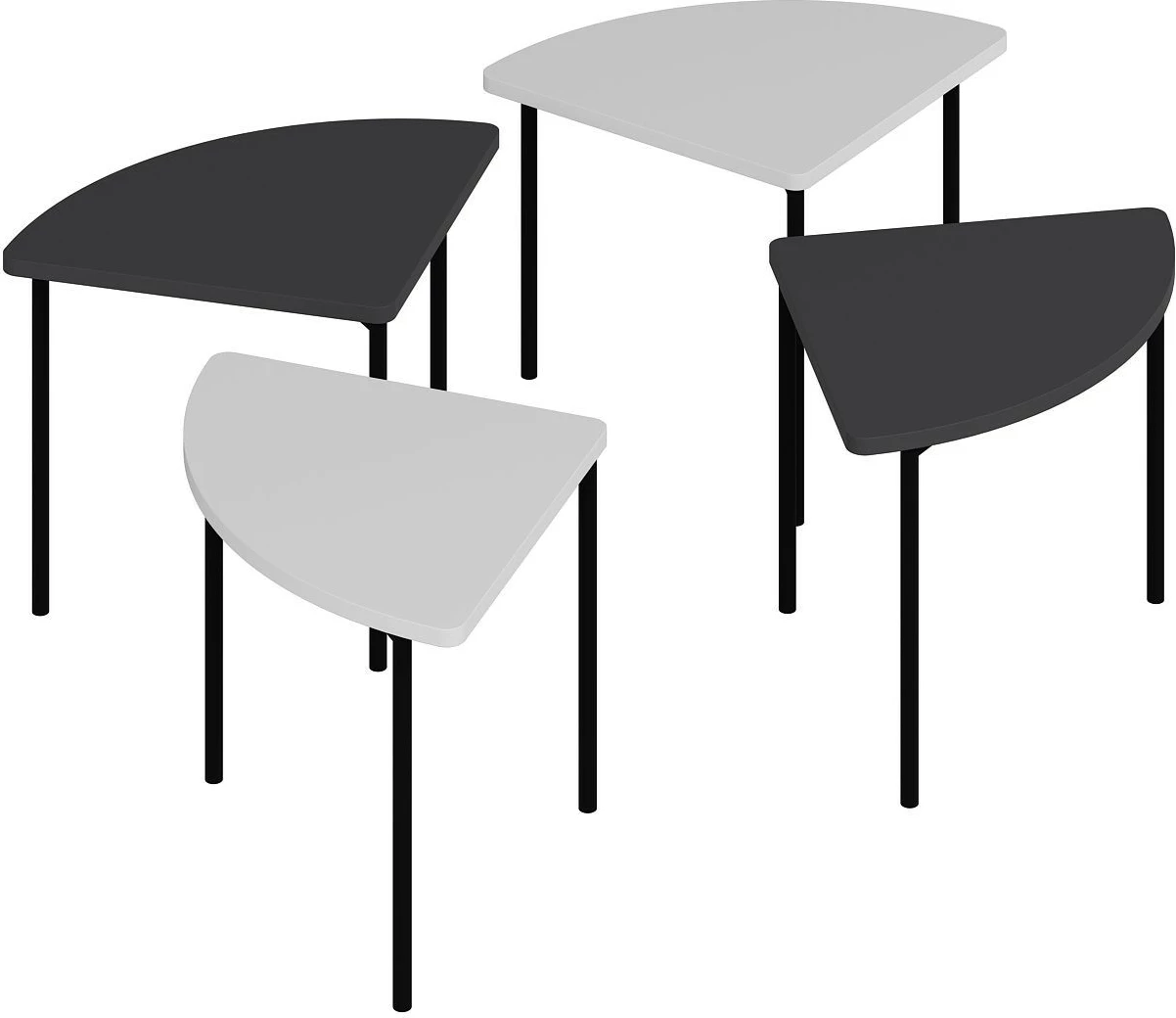 Set tavolinash kafeje Skye Decor, Emma - 8920, e bardhë dhe antracit