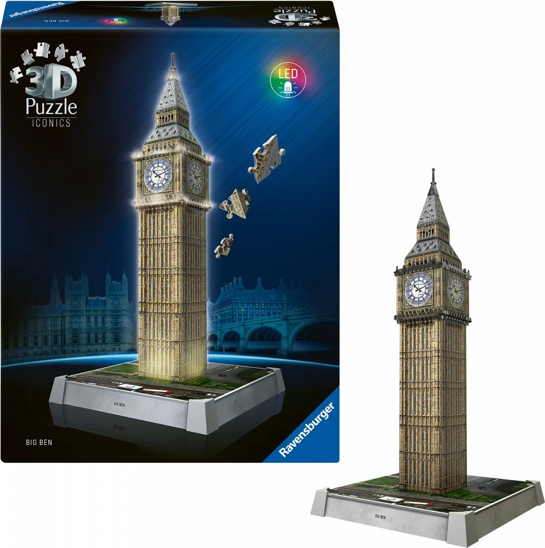 Puzzle 3D Ravensburger Big Ben, 235 pjesë, plastikë, me LED