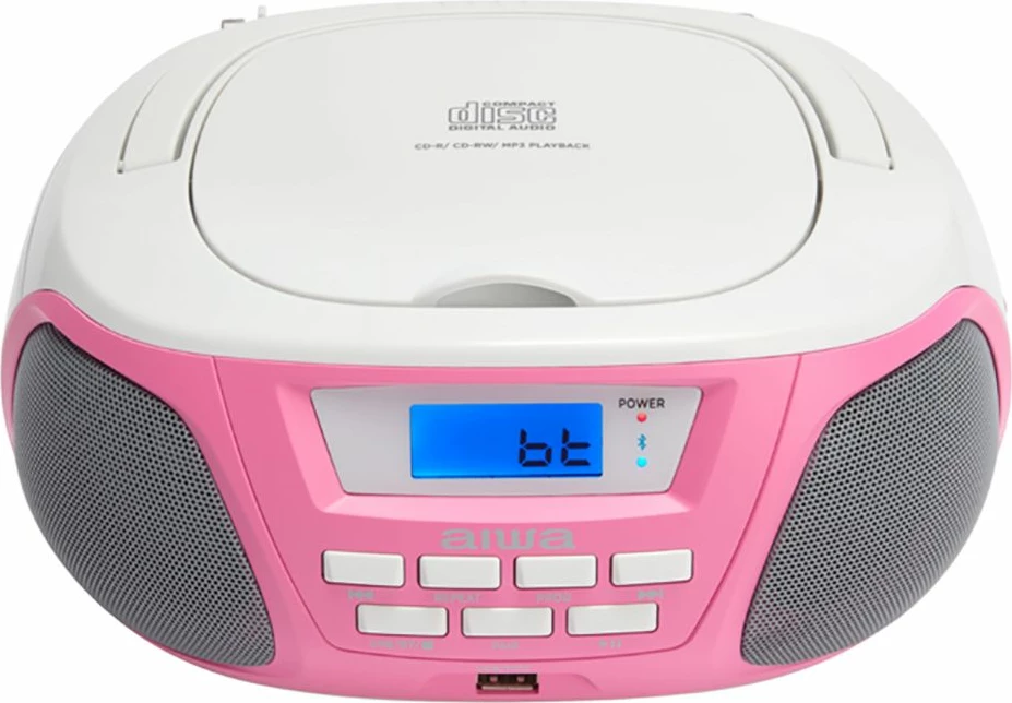 Radio Boombox Portativ me Bluetooth, CD dhe MP3 AIWA BBTU-300PK (Pembe)