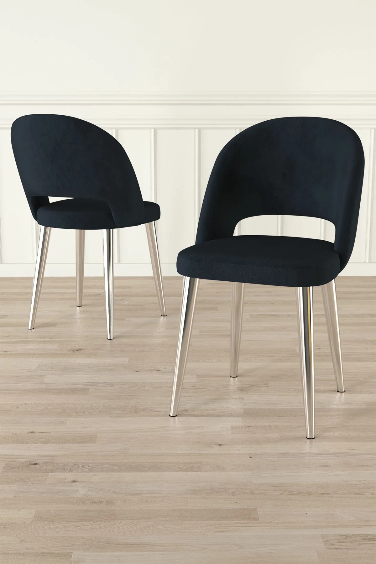 Set karrigesh (6 copë), Hanah Home, ngjyrë antracit dhe krom