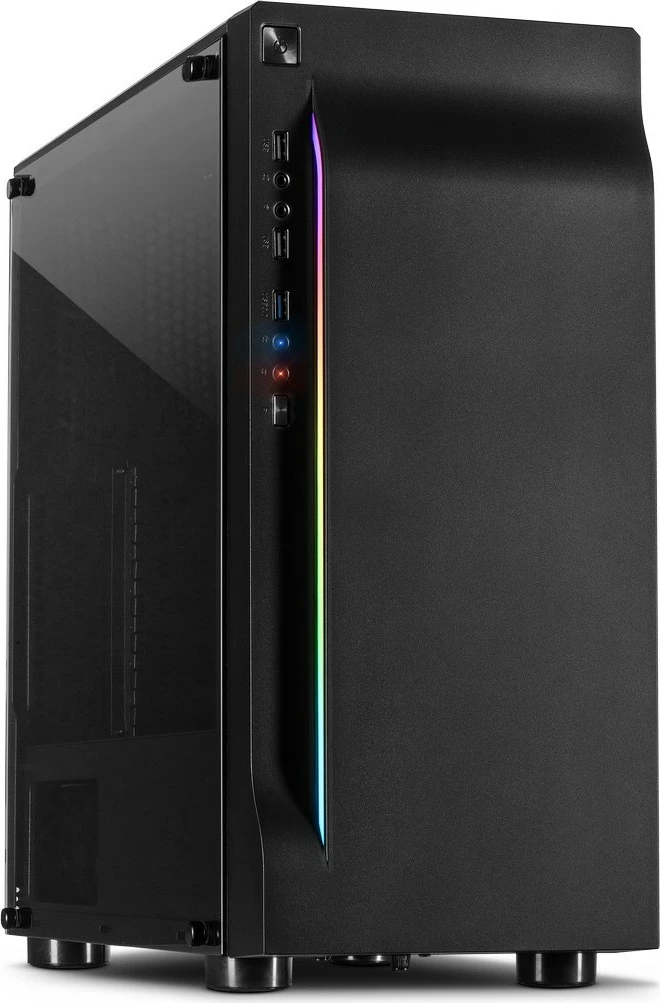 Kasë Inter-Tech A-3411 Creek, Tower, ATX/micro ATX/ITX, xham i temperuar, RGB, e zezë
