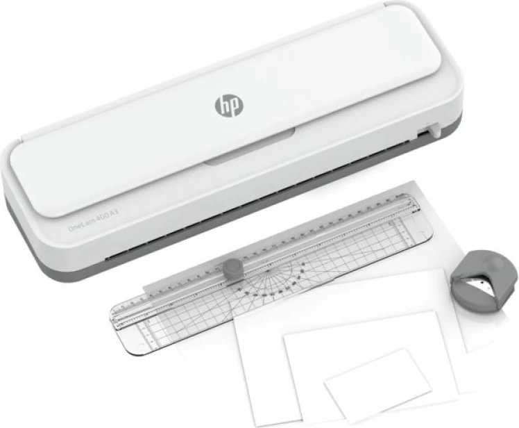 Laminator HP ONELAM 400 A3, i bardhë, set me 15 xhama laminimi