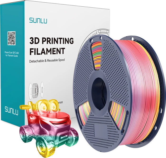 Filament 3D Sunlu PLA+ Silk Rainbow 01 1 kg 1.75 mm, Ylber (Rainbow 01)