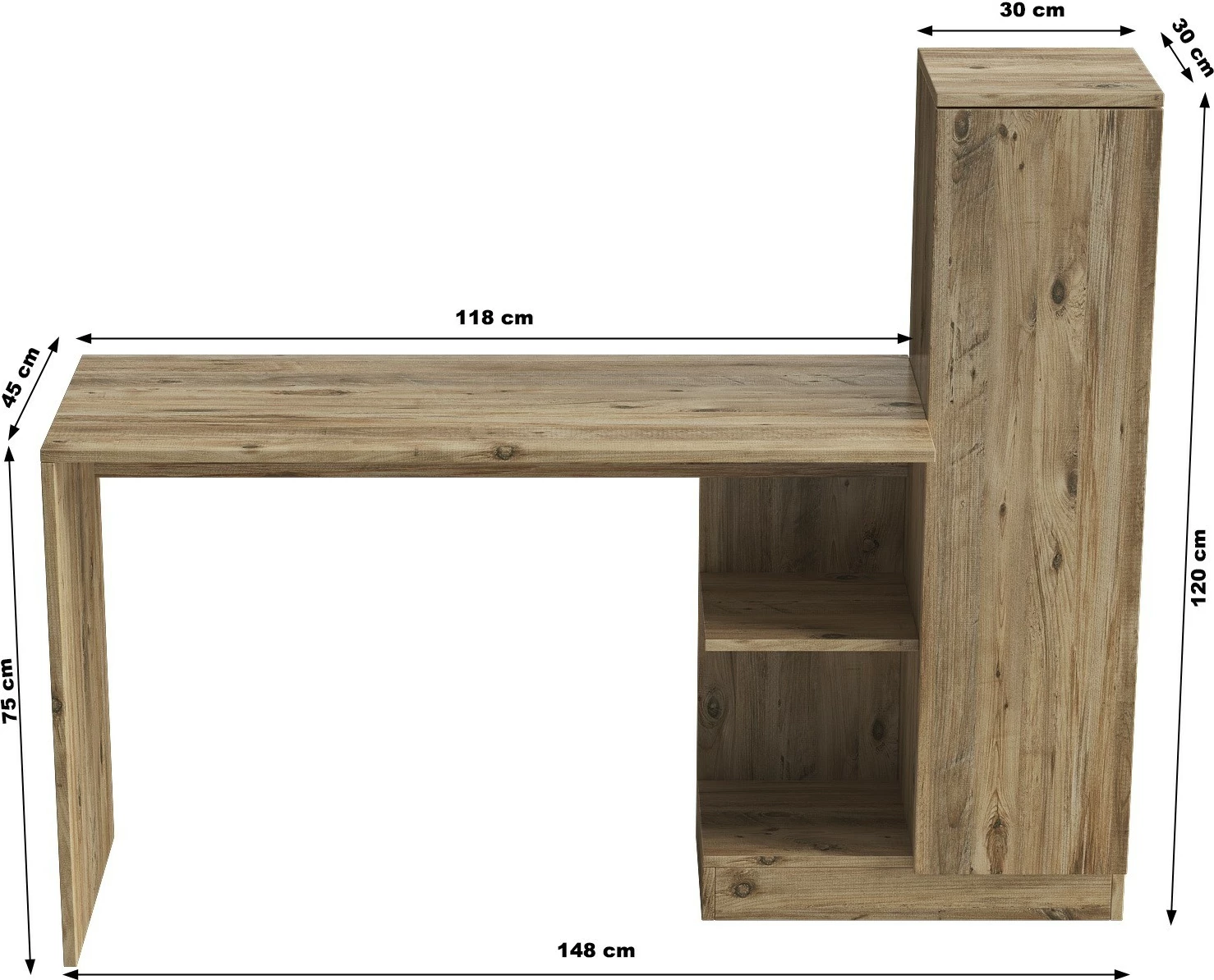 Tavolinë pune për studime, ngjyrë Atlantic Pine, Skye Decor, Matilda