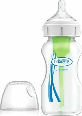Shishe bebe Dr Browns Options+ WB91600 270ml qafë e gjerë anti-kolikë, e bardhë, set 1 copë