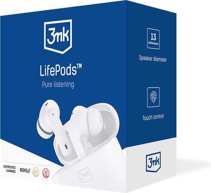 Kufje wireless 3mk LifePods me ANC, Bluetooth 5.3, të bardha