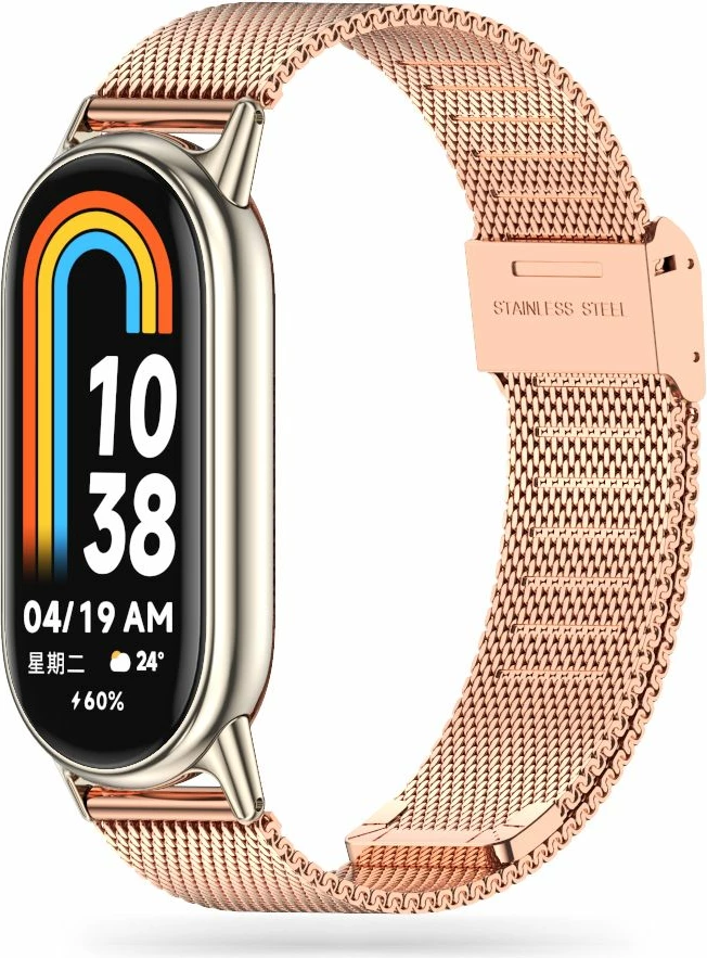 Rrip çeliku për Xiaomi Smart Band 8 Tech-Protect MilaneseBand, Rozë