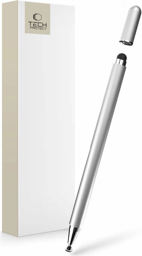 Stylus Tech-Protect Magnet Stylus Magnetic, për tabletë dhe celular, Argjend
