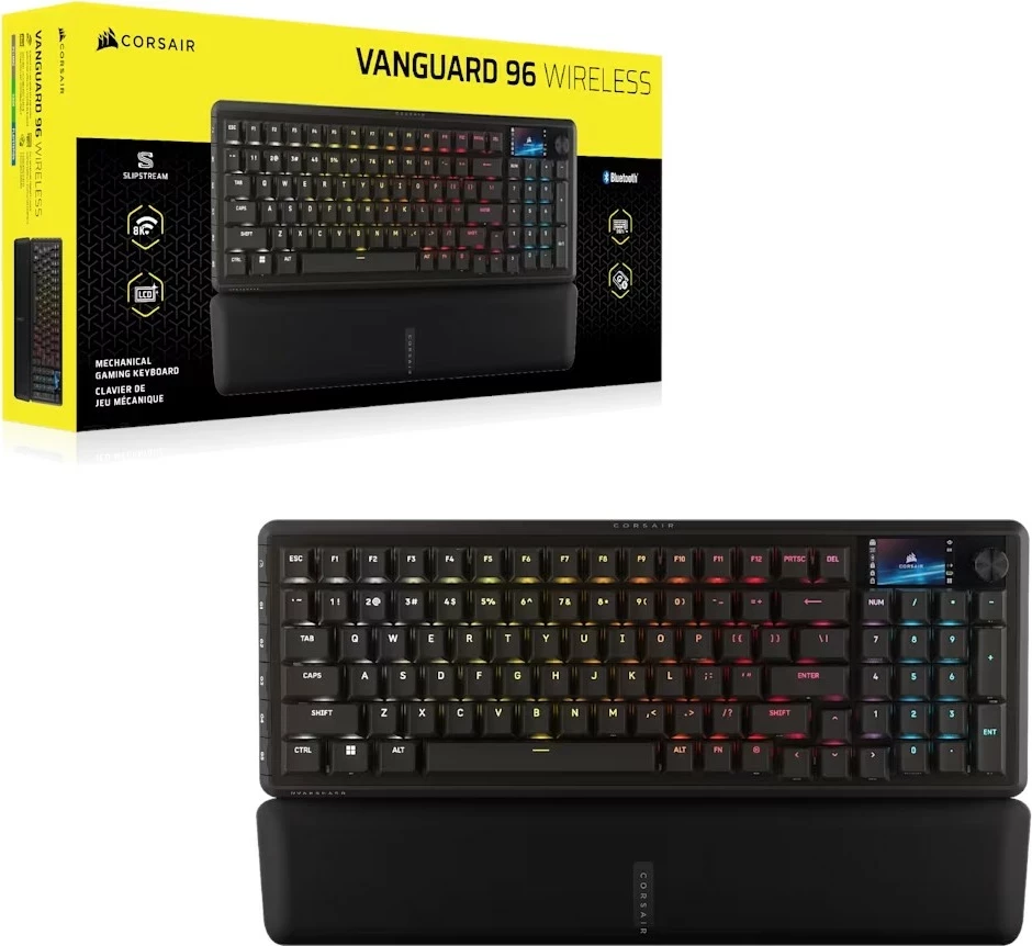 Tastierë gaming Corsair VANGUARD 96, mekanike, wireless/USB-C, RGB, 96%, e zezë