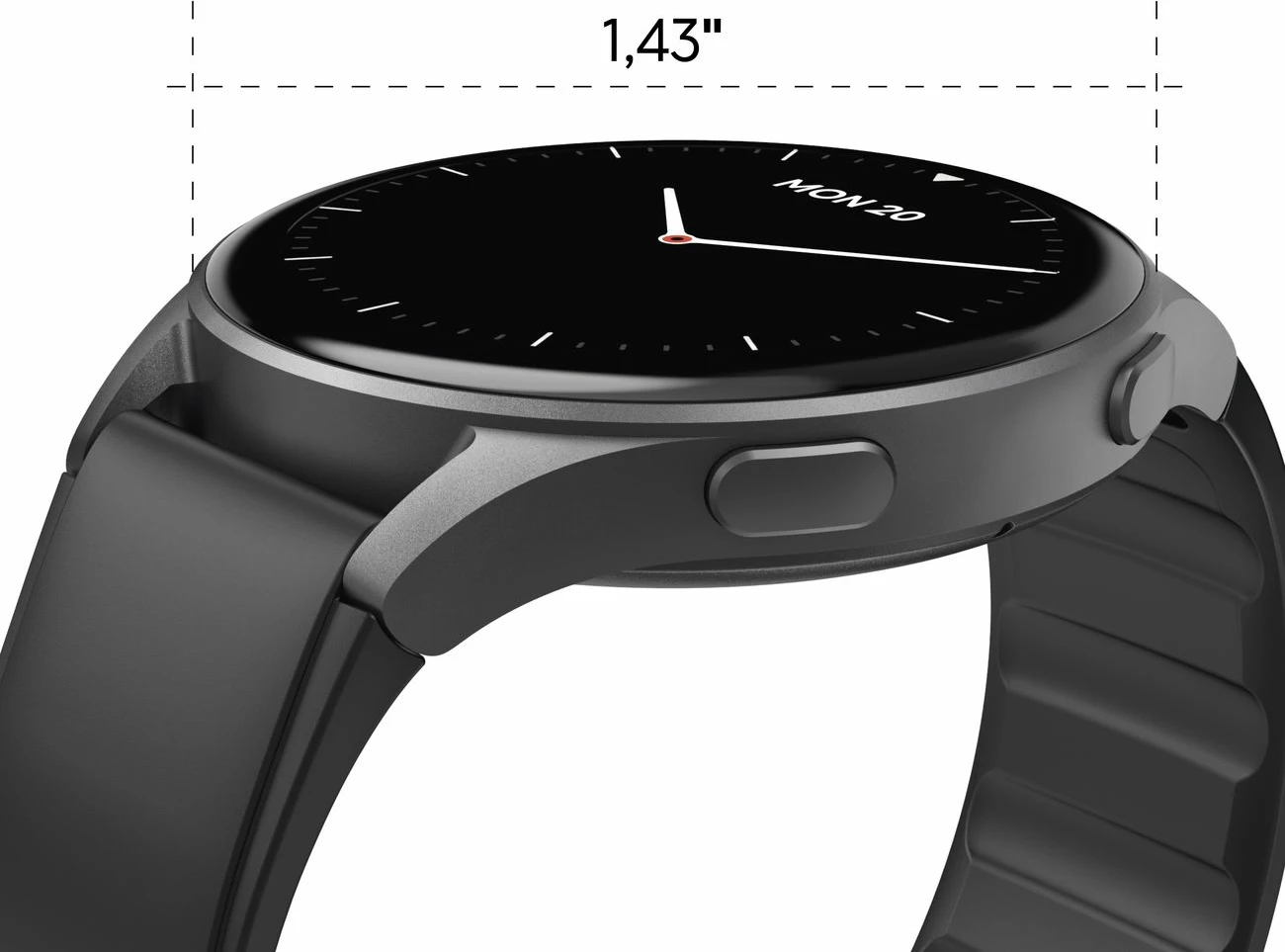Smartwatch Hama 8900 GPS AMOLED 1.43", rrip silikoni, e zezë