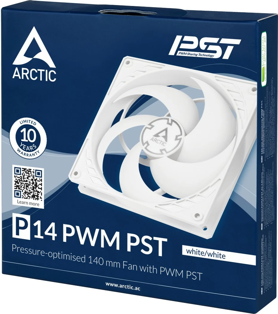 Ventilator kase ARCTIC P14 PWM PST, 140mm, i bardhë