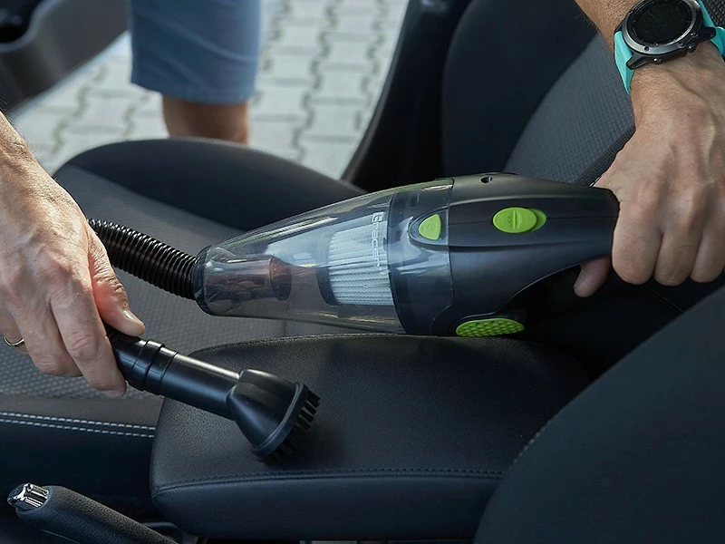 Fshesë me korrent për veturë, Tracer, OK-V1, 12V 100W, filtër HEPA F7, kabllo 3 m, set me 2 filtra HEPA, 2 gryka dhe zorrë 39 cm, e zezë/jeshile