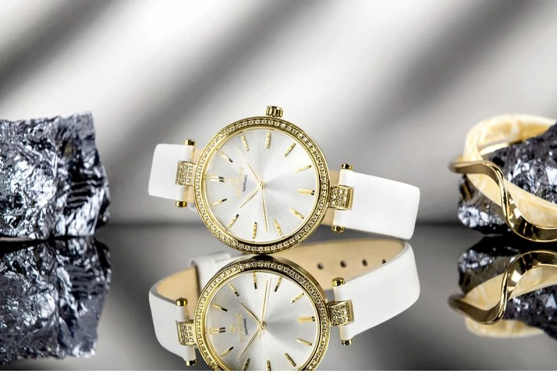 Orë dore femrash Giewont GW9890-A2, gold silver, rrip i bardhë