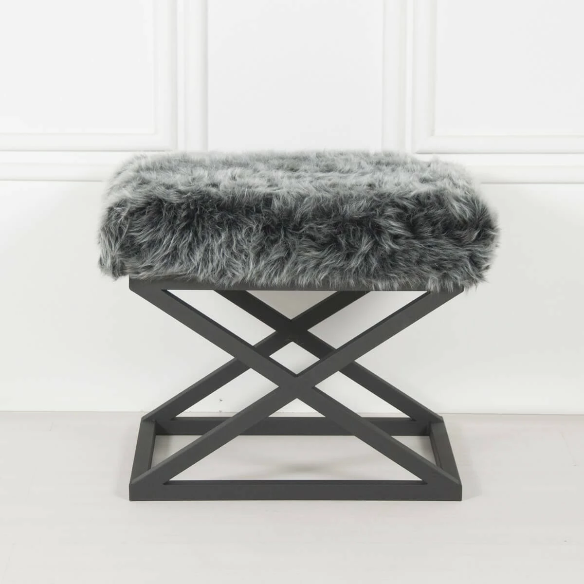 Puf Atelier del Sofa, pelush Capraz, e zezë, gri