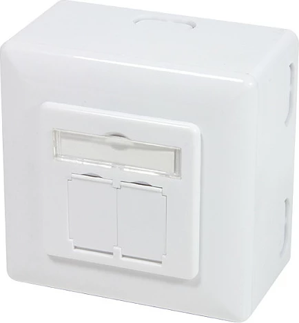 Prizë muri LAN LogiLink NP0039A, 2x RJ-45, CAT6 e mbrojtur, montim flush/sipërfaqe, e bardhë