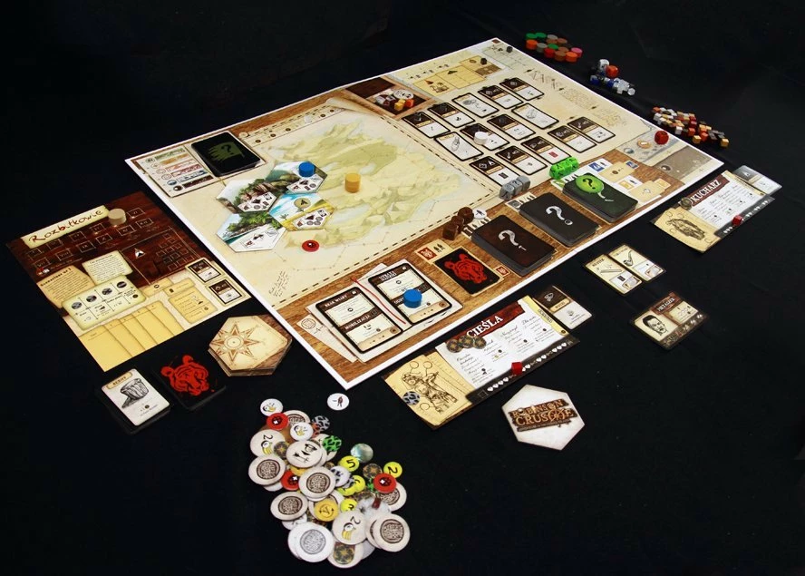 Lojë tavoline Portal Games Robinson Crusoe: Adventure on the Cursed Island, kooperative, 1-4 lojtarë, 120 min, 14+, version polonisht
