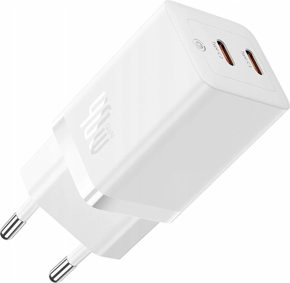 Adapter rryme Baseus GaN5 Pro 40W 2xUSB-C, i bardhë