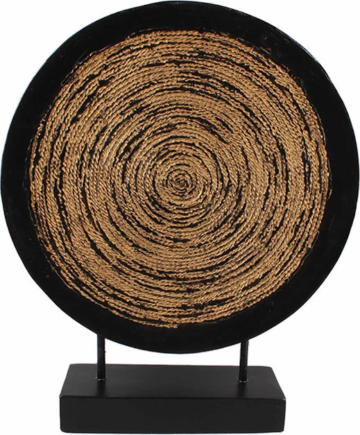 Dekor HAUSA 2 Totem, polirezina, metal, ngjyrë e zezë dhe ari, 33x8x40cm