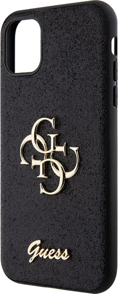Mbështjellës Guess GUHCN61HG4SGK për iPhone 11/XR, Glitter Script Big 4G, i zi