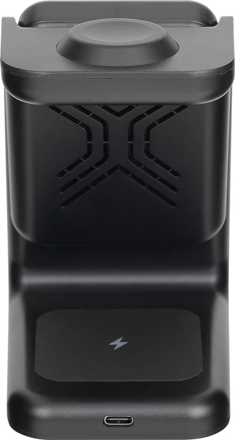 Stacion karikimi wireless 3-në-1 MagSafe RIVACASE VA4917, 15W, bateri magnetike 5000mAh, adapter 20W, i zi