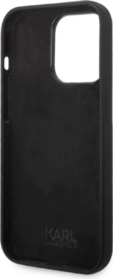 Mbështjellës silikon Karl Lagerfeld Choupette për iPhone 14 Pro Max, i zi
